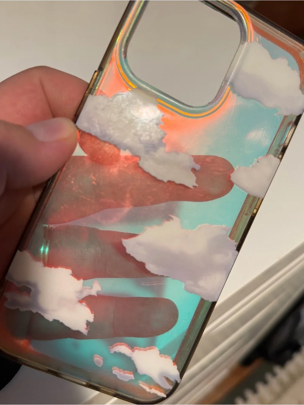 iPhone 13 Pro phone case - clear cloud design